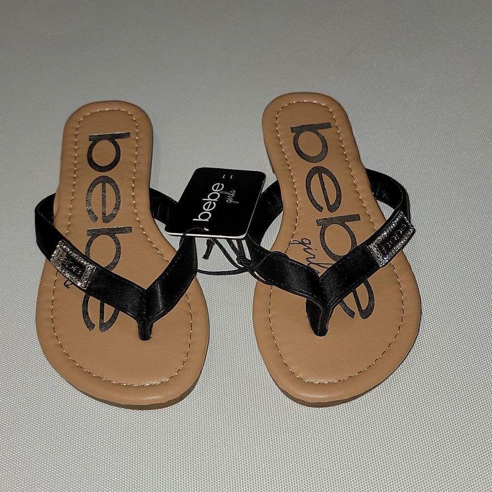 Bebe Girls Bling Thong Flip Flop Sandals Size 11